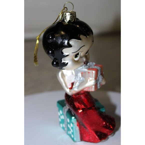 Kurt S Adler Ornament - Betty Boop in Red Dress Holding a Present - Picture 3 of 6